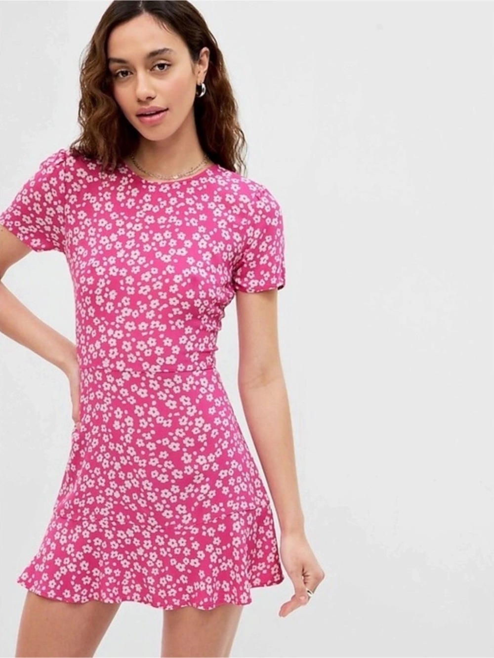 Gap floral tiered mini dress